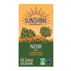  Tablette chocolat noir oranges confites (100g) - carton