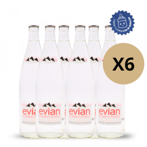  Evian Eau Plate x6 (1L)