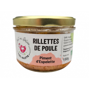  Rillettes de poule piment d'Espelette (180g)