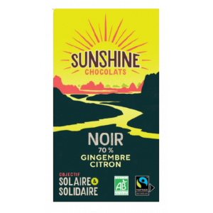  Tablette chocolat noir citron gingembre (100g) - carton