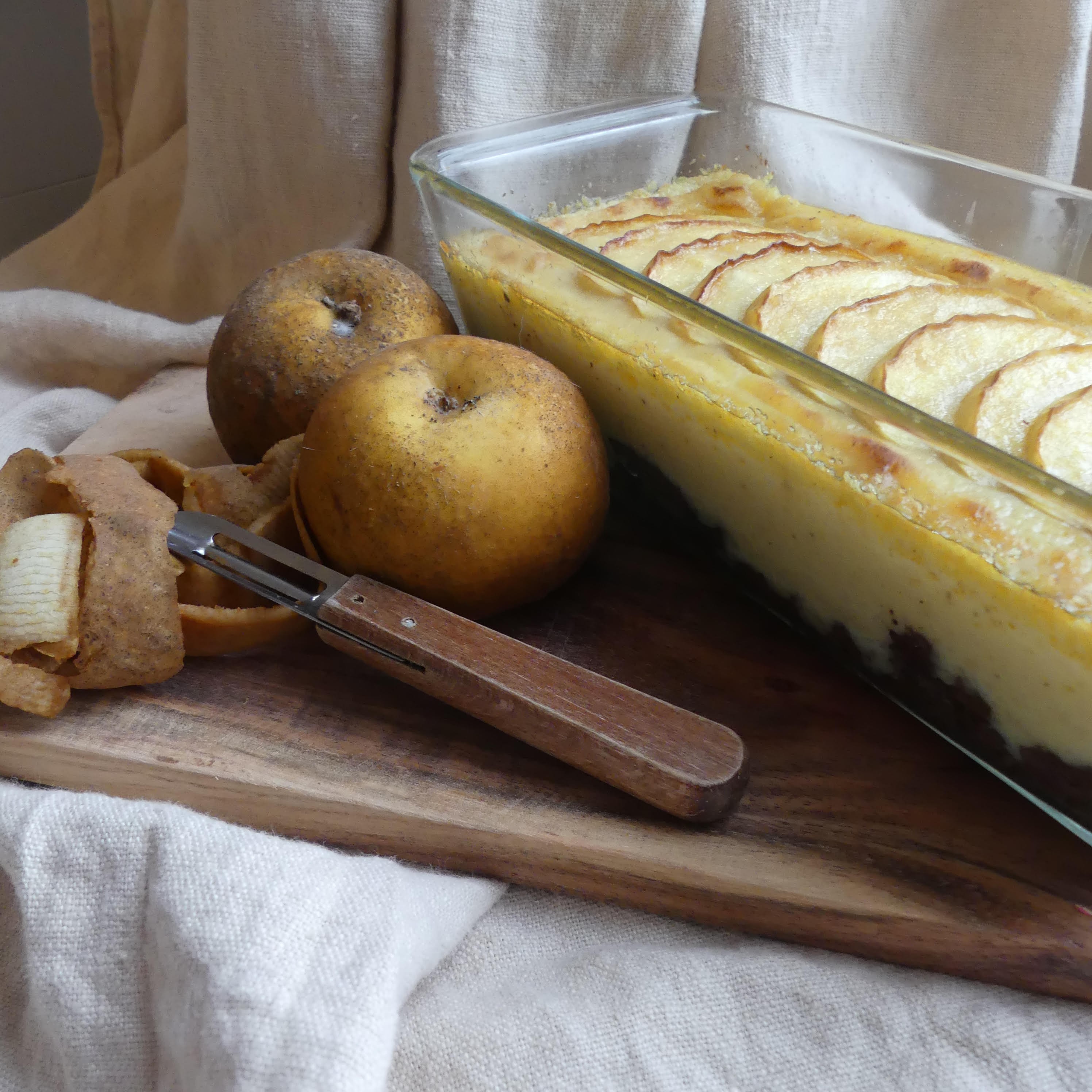 Parmentier de boudin au céleri et pommes
