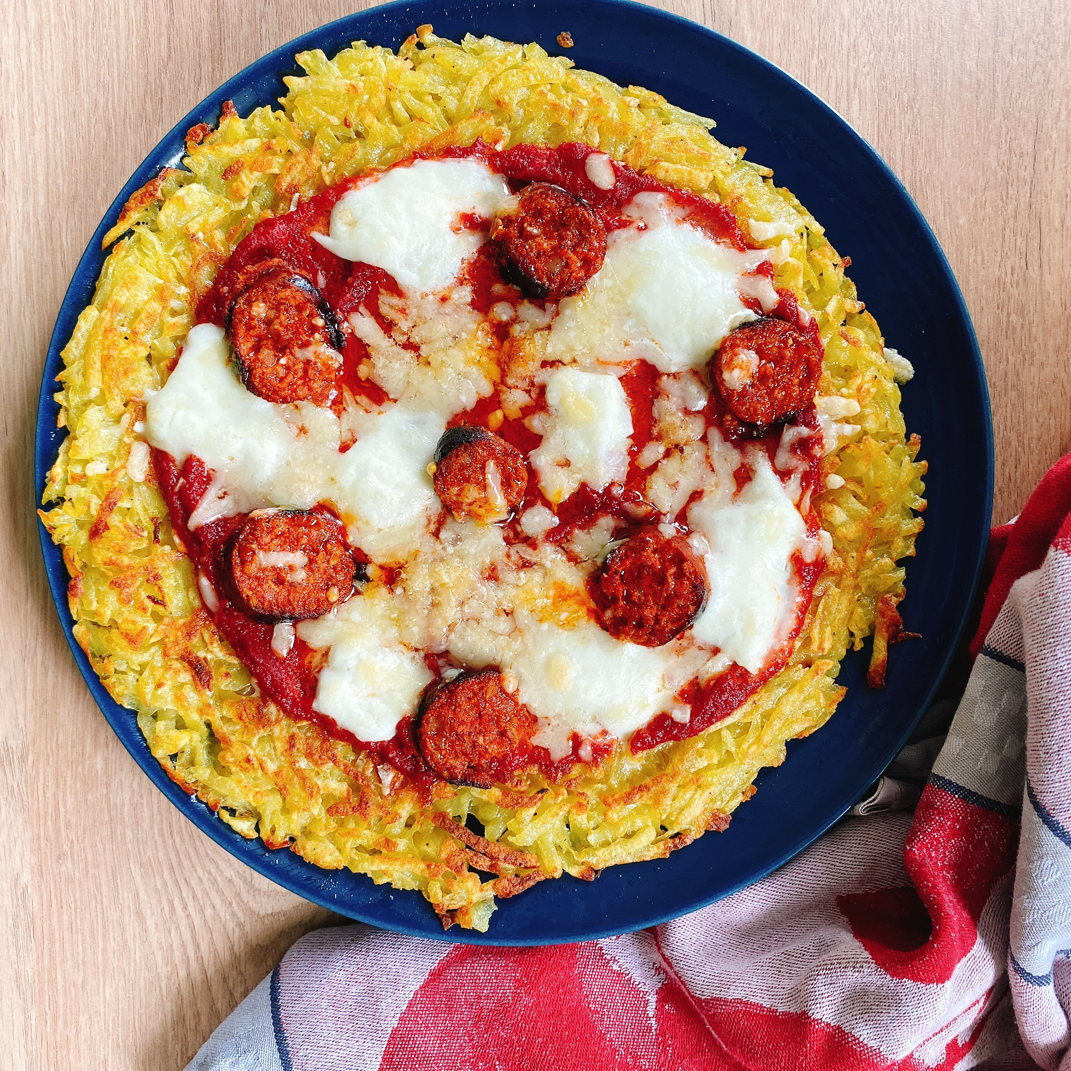 Galette de pomme de terre façon Pizza Peperonni Galette de pomme de terre façon Pizza Peperonni