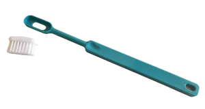 Brosse à dents bioplastique bleu turquoise rechargeable