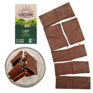 Carrés de chocolat lait noisettes torréfiées
