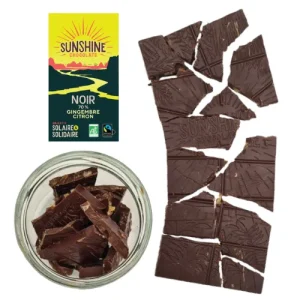 Carrés de chocolat noir citron gingembre