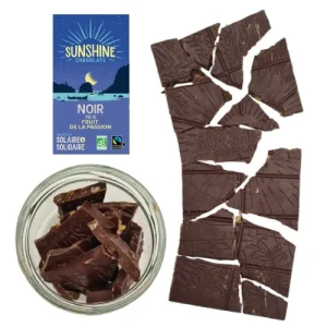 Carrés de chocolat noir fruits de la passion