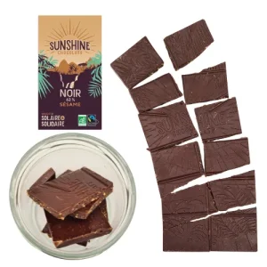 Carrés de chocolat noir sésame