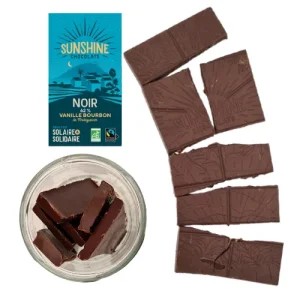 Carrés de chocolat noir vanille