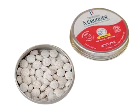Dentifrice à croquer - 60 pastilles à la fraise