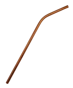 Paille inox courbée cuivre