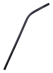 Paille inox courbée noire