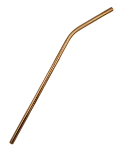 Paille inox courbée or