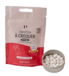 Recharge dentifrice à croquer fraise - 120 pastilles