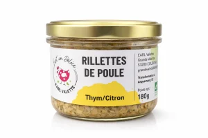 Rillettes de poule thym citron