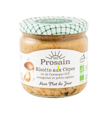 Risotto aux cèpes, riz complet et courgettes