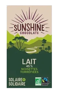Tablette chocolat lait noisettes torréfiées - carton