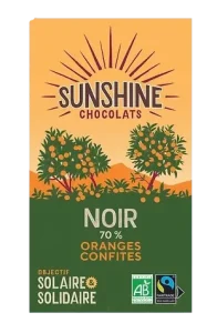 Tablette chocolat noir oranges confites - carton