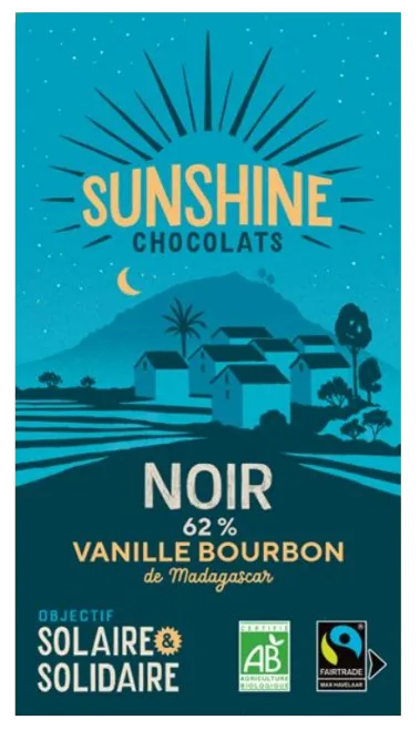 Tablette chocolat noir vanille - carton