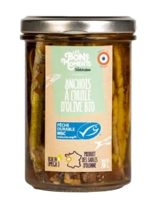 Anchois - debout à l'huile d'olive Bio (8 à 12 pièces)