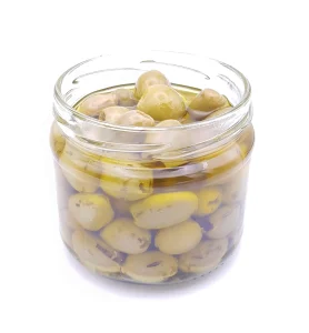Olives vertes dénoyautées à l'huile