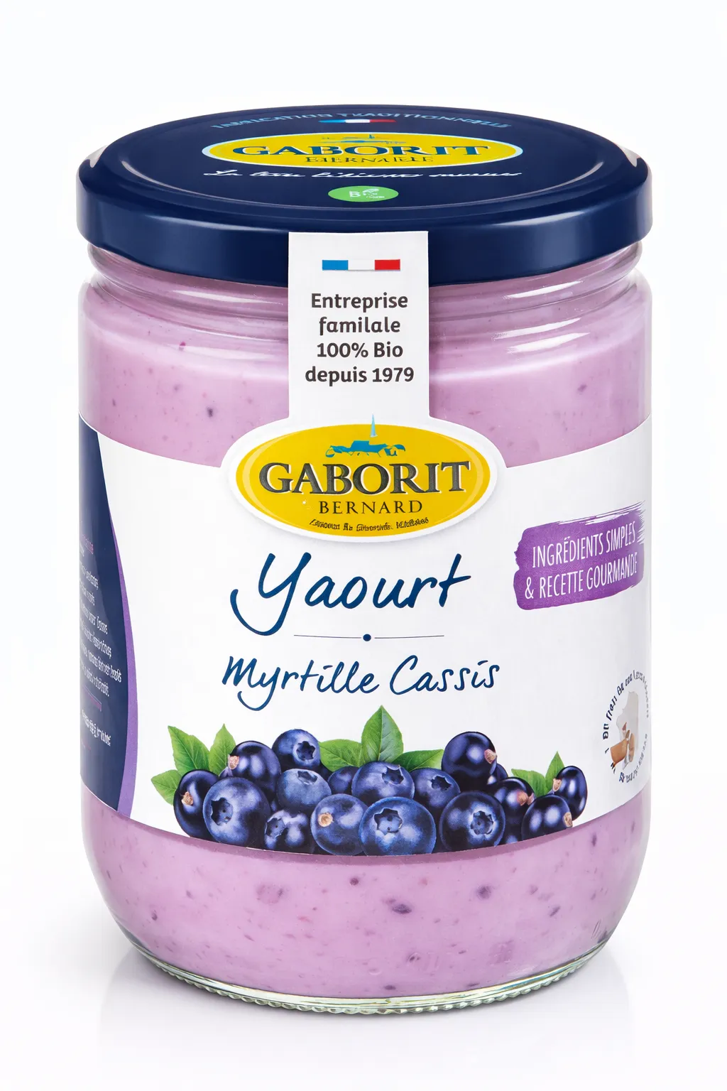 Yaourt brassé myrtille cassis