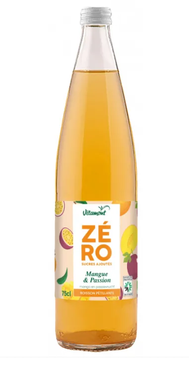 Boisson pétillante zéro sucre mangue passion
