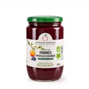 Purée pommes-myrtilles