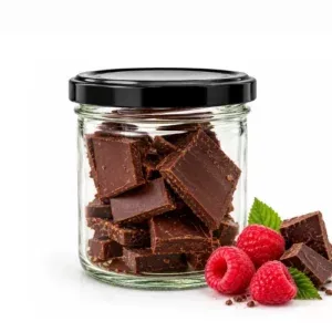 Carrés de chocolat noir framboise